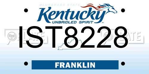 IST8228 Kentucky License Plate