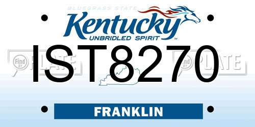 IST8270 Kentucky License Plate