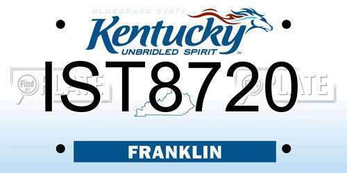 IST8720 Kentucky License Plate