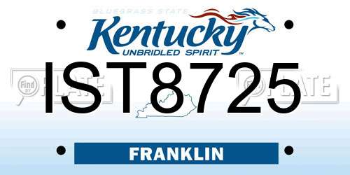 IST8725 Kentucky License Plate