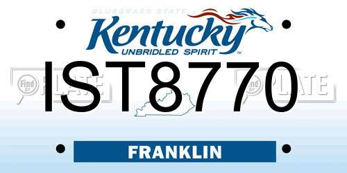 IST8770 Kentucky License Plate