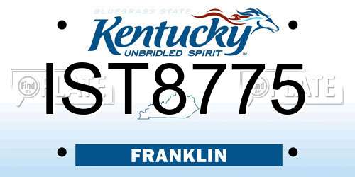IST8775 Kentucky License Plate