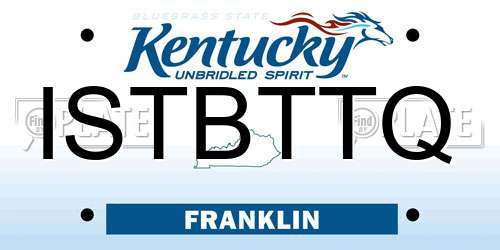 ISTBTTQ Kentucky License Plate