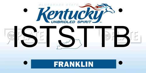 ISTSTTB Kentucky License Plate