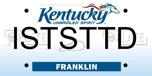 ISTSTTD Kentucky License Plate