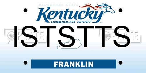ISTSTTS Kentucky License Plate