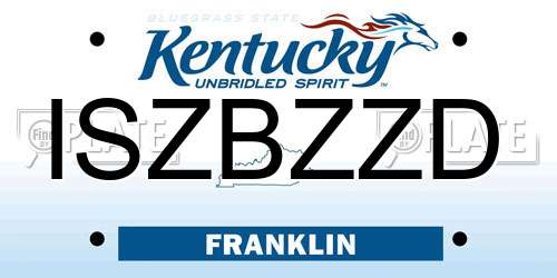 ISZBZZD Kentucky License Plate