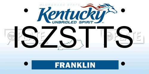 ISZSTTS Kentucky License Plate