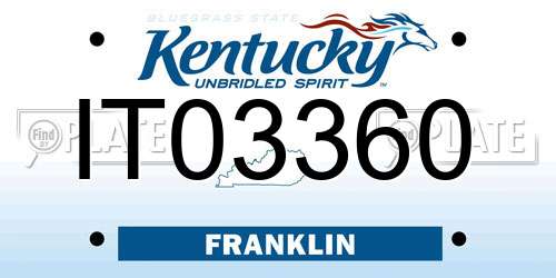 IT03360 Kentucky License Plate