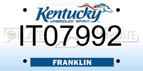 IT07992 Kentucky License Plate