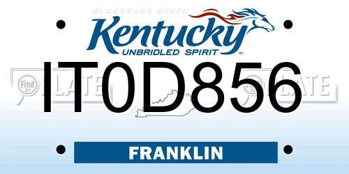 IT0D856 Kentucky License Plate