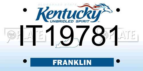 IT19781 Kentucky License Plate