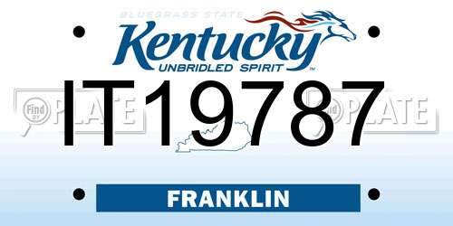 IT19787 Kentucky License Plate