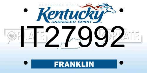 IT27992 Kentucky License Plate