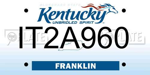 IT2A960 Kentucky License Plate