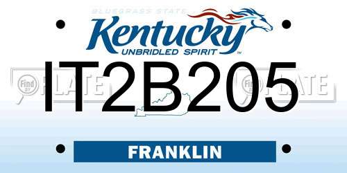 IT2B205 Kentucky License Plate