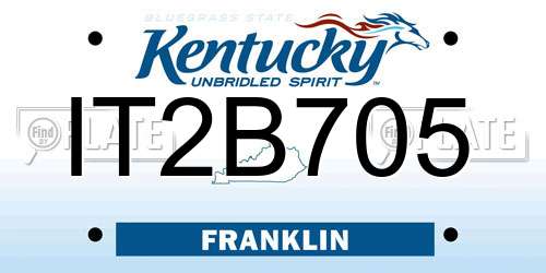 IT2B705 Kentucky License Plate