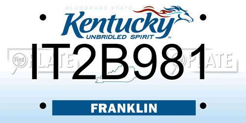 IT2B981 Kentucky License Plate