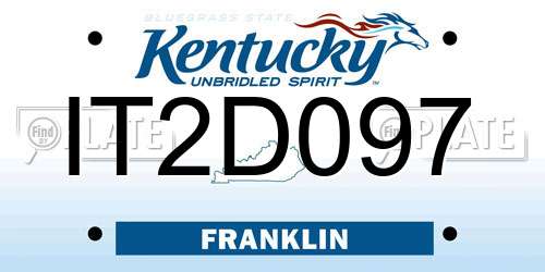 IT2D097 Kentucky License Plate