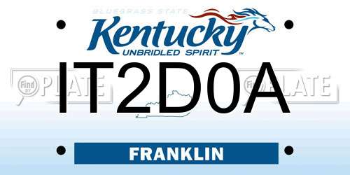 IT2D0A Kentucky License Plate