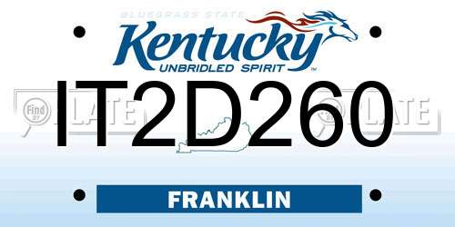 IT2D260 Kentucky License Plate