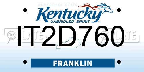 IT2D760 Kentucky License Plate