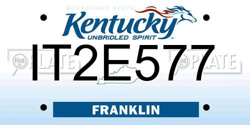 IT2E577 Kentucky License Plate