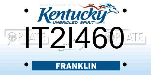 IT2I460 Kentucky License Plate