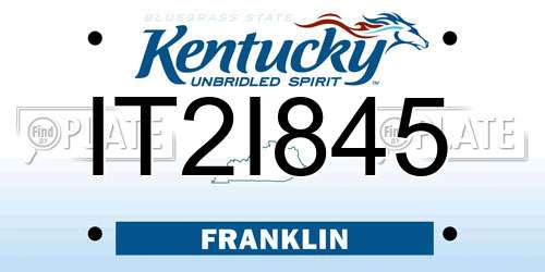IT2I845 Kentucky License Plate