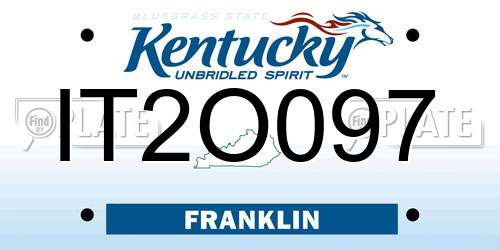 IT2O097 Kentucky License Plate
