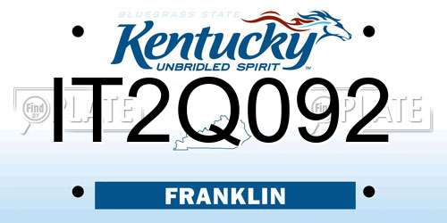 IT2Q092 Kentucky License Plate