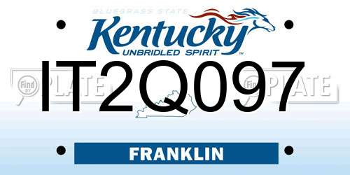 IT2Q097 Kentucky License Plate