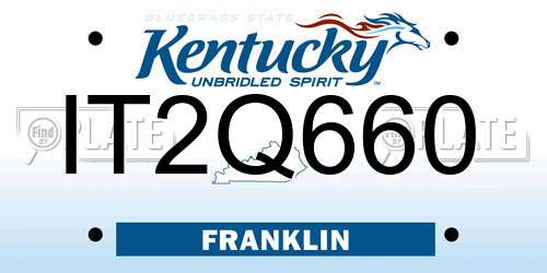 IT2Q660 Kentucky License Plate