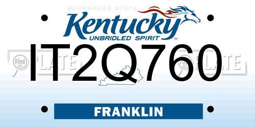 IT2Q760 Kentucky License Plate