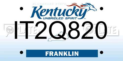 IT2Q820 Kentucky License Plate