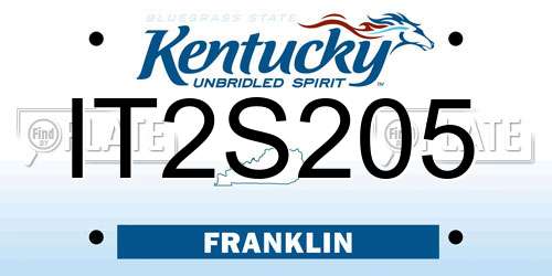 IT2S205 Kentucky License Plate
