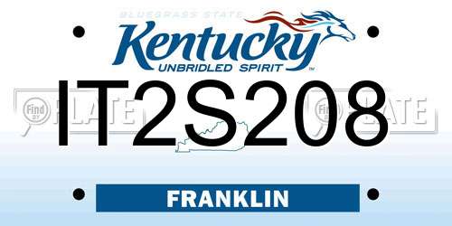 IT2S208 Kentucky License Plate