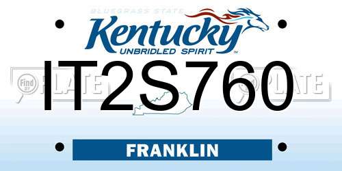 IT2S760 Kentucky License Plate