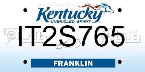 IT2S765 Kentucky License Plate