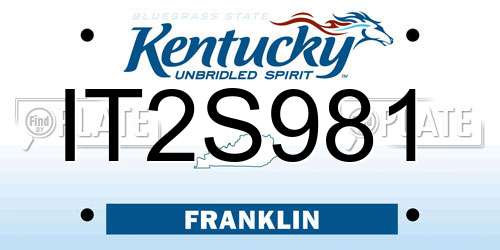 IT2S981 Kentucky License Plate
