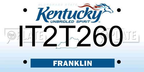 IT2T260 Kentucky License Plate