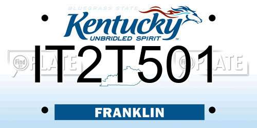 IT2T501 Kentucky License Plate