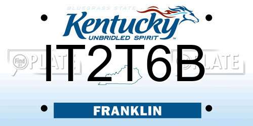 IT2T6B Kentucky License Plate