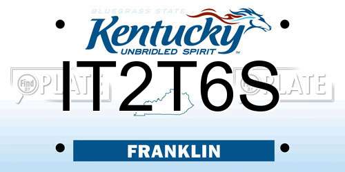 IT2T6S Kentucky License Plate