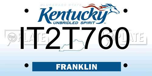 IT2T760 Kentucky License Plate