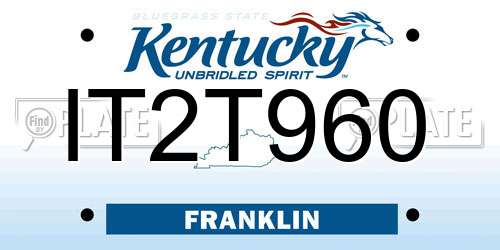 IT2T960 Kentucky License Plate