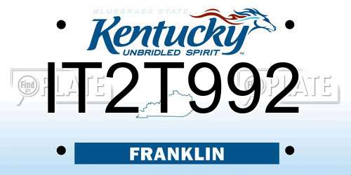 IT2T992 Kentucky License Plate