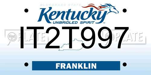 IT2T997 Kentucky License Plate