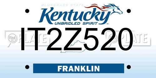 IT2Z520 Kentucky License Plate