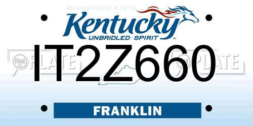 IT2Z660 Kentucky License Plate